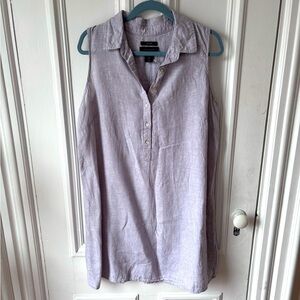Tahari Sleeveless 100%Linen Tunic Top/Dress Size 1X